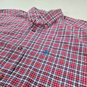 Ariat Pro Series Stretch Blaze  Molten Red Plaid Western Button Up Shirt Size XL
